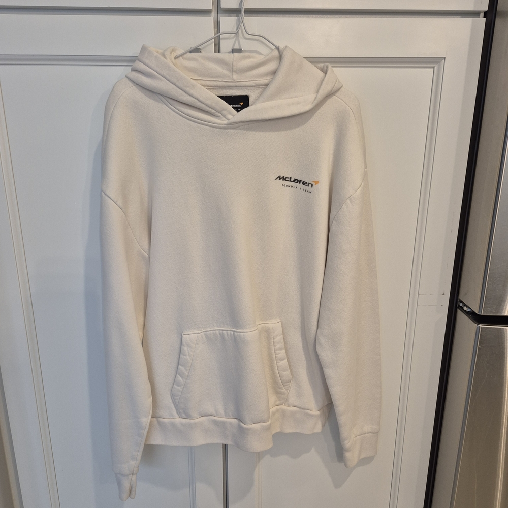 Hollister Cream Hoodie with McLaren Patch